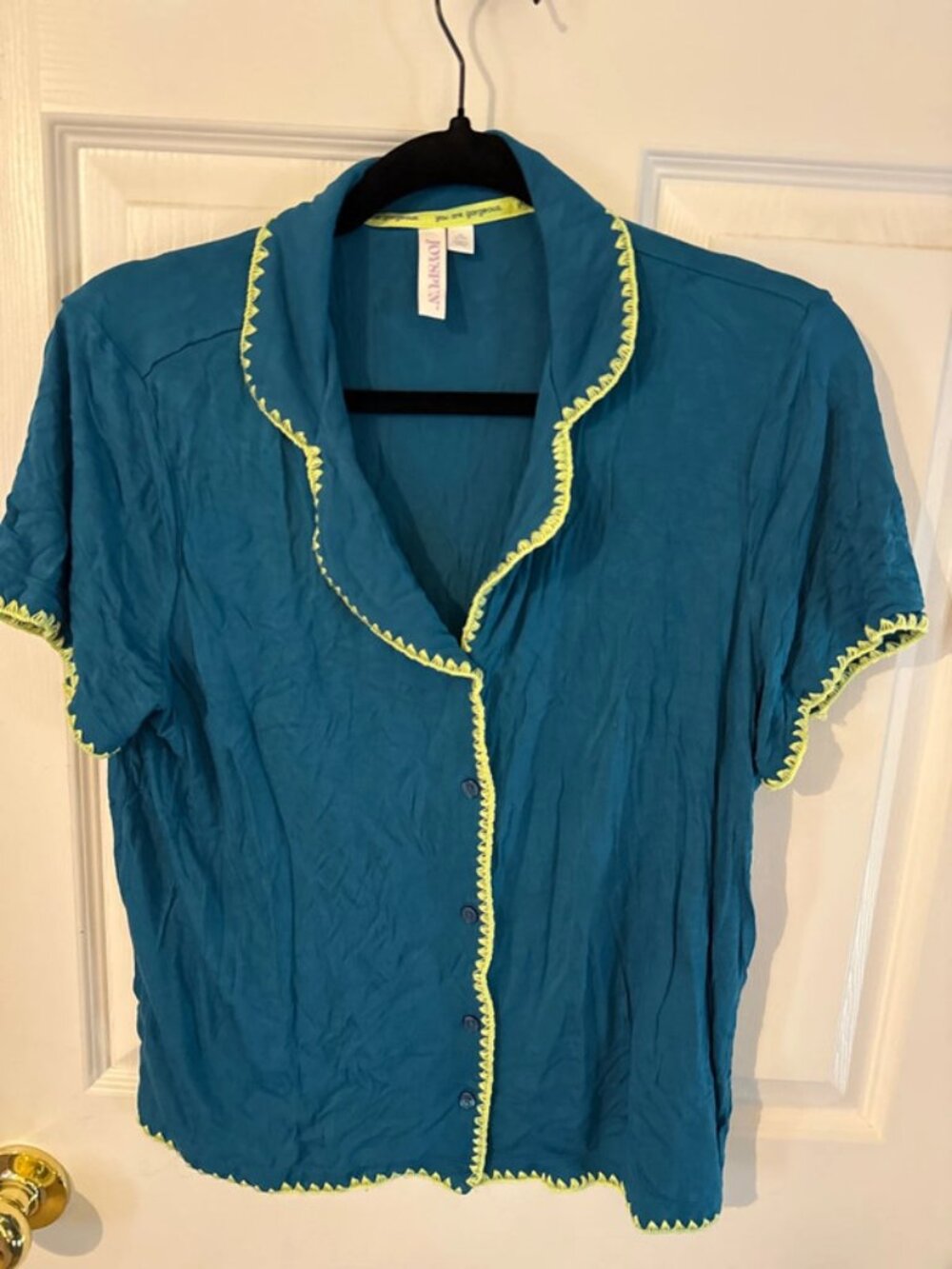 Joyspun Summer Pajama Set Shorts Green Size M